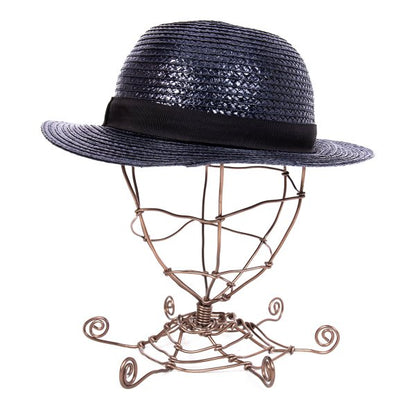 Y's Coated Bowler Straw Hat Navy
