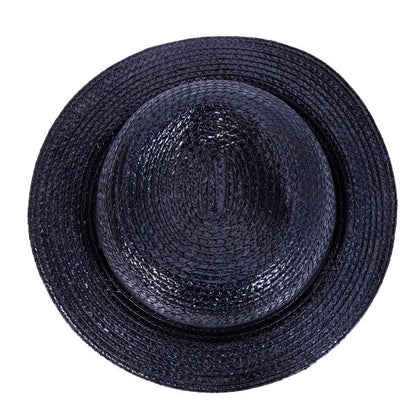 Y's Coated Bowler Straw Hat Navy