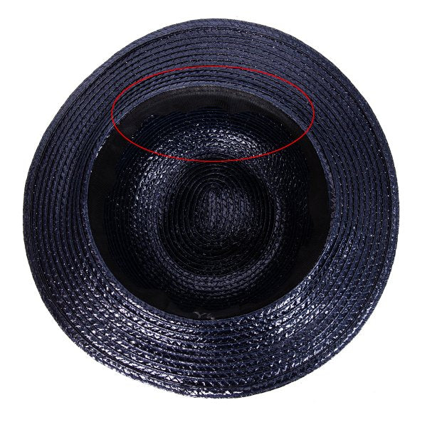 Y's Coated Bowler Straw Hat Navy