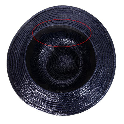 Y's Coated Bowler Straw Hat Navy