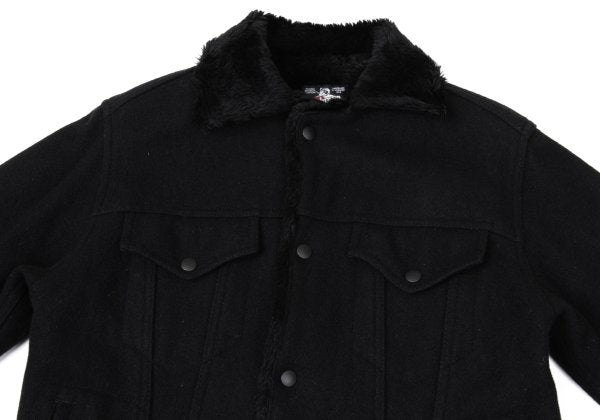 Johnson Woolen Mills Boa Lined Wool Jacket Black Size M