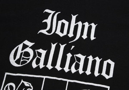 John Galliano 89SS Logo Print T-Shirt Black Size L