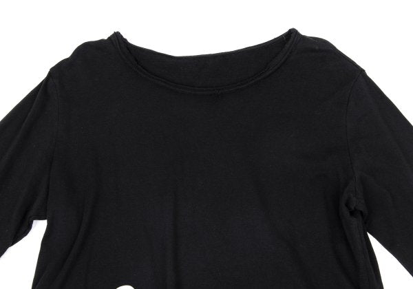 Y's Dot Poem Print Raw Cut Cotton Top Black Size 2