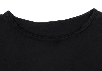 Y's Dot Poem Print Raw Cut Cotton Top Black Size 2