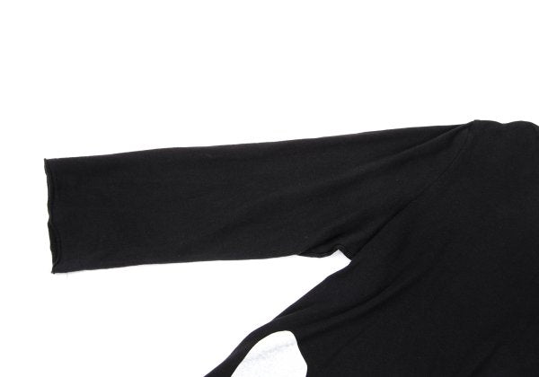 Y's Dot Poem Print Raw Cut Cotton Top Black Size 2