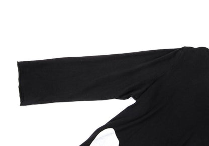 Y's Dot Poem Print Raw Cut Cotton Top Black Size 2