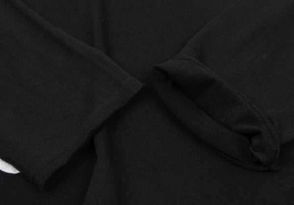 Y's Dot Poem Print Raw Cut Cotton Top Black Size 2