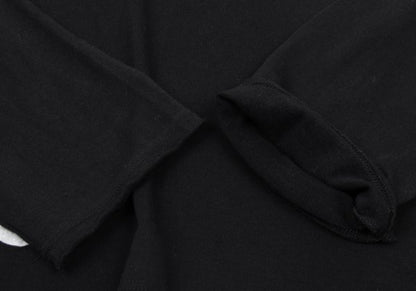 Y's Dot Poem Print Raw Cut Cotton Top Black Size 2