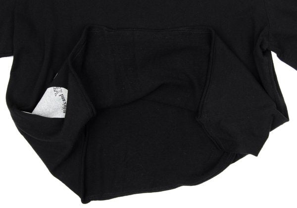 Y's Dot Poem Print Raw Cut Cotton Top Black Size 2