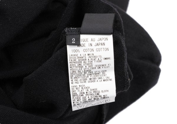 Y's Dot Poem Print Raw Cut Cotton Top Black Size 2