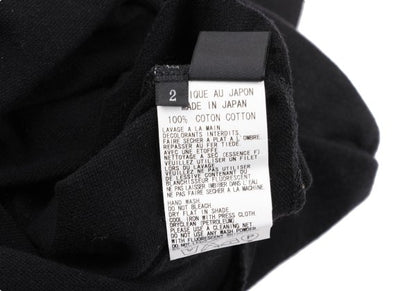 Y's Dot Poem Print Raw Cut Cotton Top Black Size 2