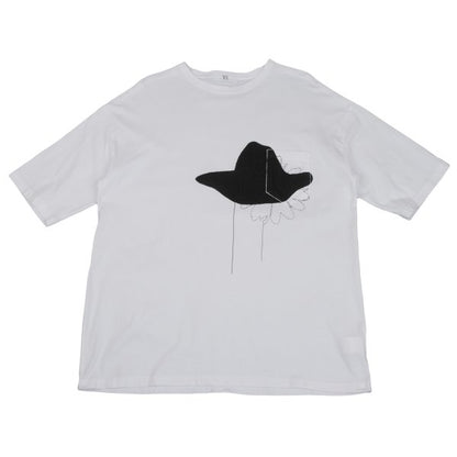 Y's Cotton Flower Logo Print T-Shirt White Size 4