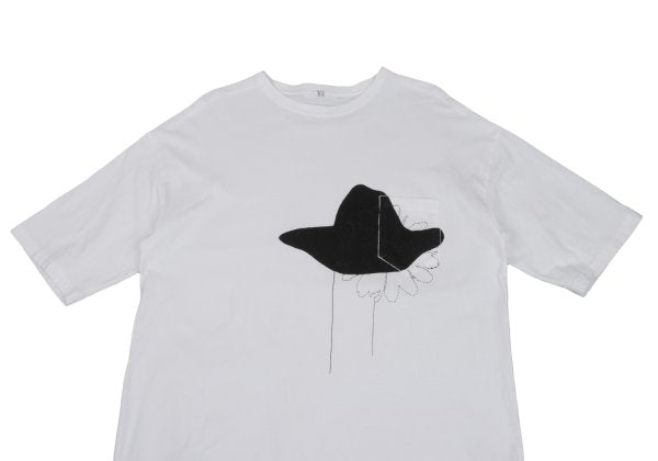 Y's Cotton Flower Logo Print T-Shirt White Size 4