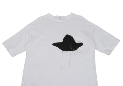 Y's Cotton Flower Logo Print T-Shirt White Size 4
