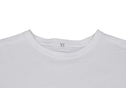 Y's Cotton Flower Logo Print T-Shirt White Size 4