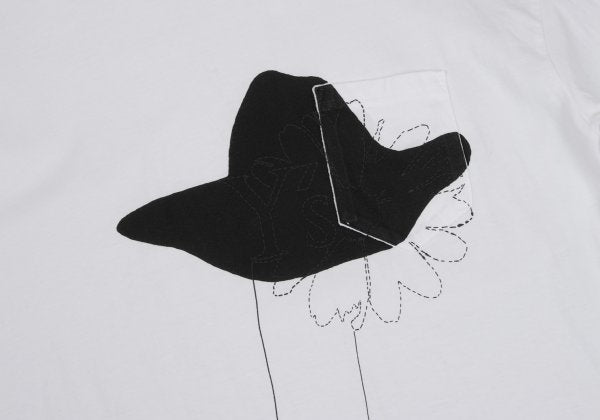 Y's Cotton Flower Logo Print T-Shirt White Size 4