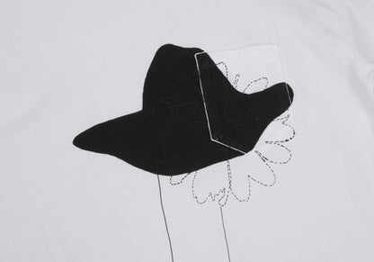 Y's Cotton Flower Logo Print T-Shirt White Size 4