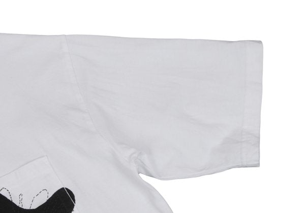 Y's Cotton Flower Logo Print T-Shirt White Size 4
