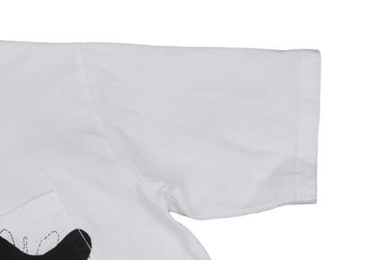 Y's Cotton Flower Logo Print T-Shirt White Size 4