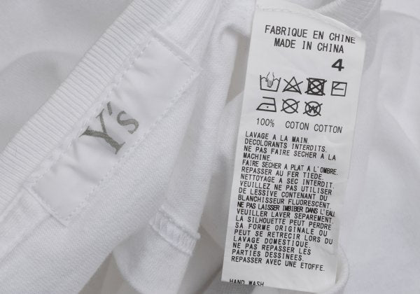 Y's Cotton Flower Logo Print T-Shirt White Size 4