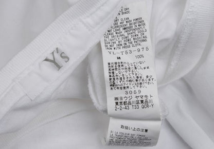 Y's Cotton Flower Logo Print T-Shirt White Size 4