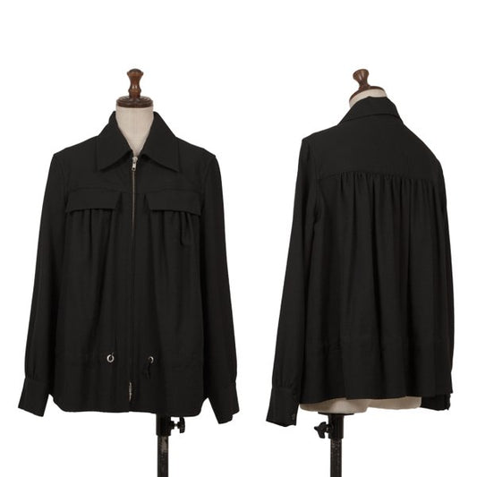 LIMI feu Wool Gathered Zip Jacket Black Size S