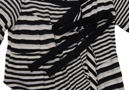 LIMI feu Bias Stripe Panel Tunic Black White Blouse Size M
