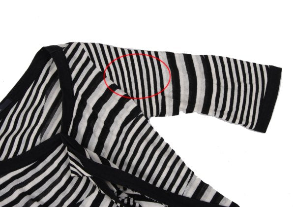 LIMI feu Bias Stripe Panel Tunic Black White Blouse Size M