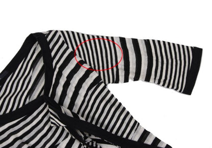 LIMI feu Bias Stripe Panel Tunic Black White Blouse Size M