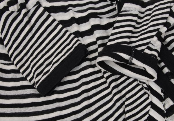 LIMI feu Bias Stripe Panel Tunic Black White Blouse Size M