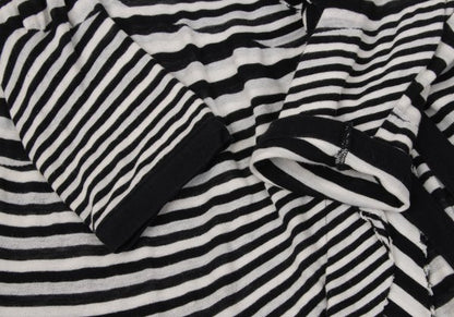 LIMI feu Bias Stripe Panel Tunic Black White Blouse Size M