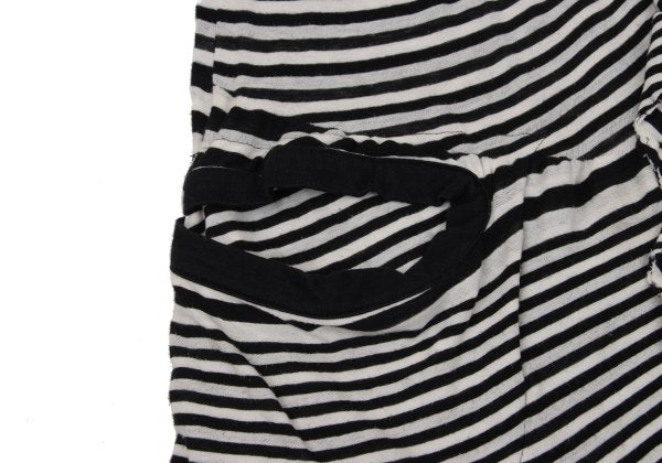 LIMI feu Bias Stripe Panel Tunic Black White Blouse Size M