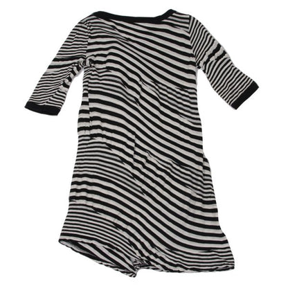 LIMI feu Bias Stripe Panel Tunic Black White Blouse Size M