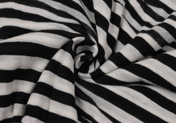 LIMI feu Bias Stripe Panel Tunic Black White Blouse Size M