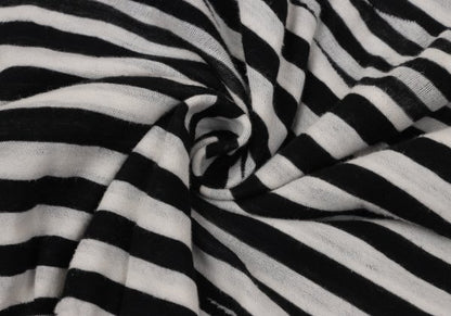 LIMI feu Bias Stripe Panel Tunic Black White Blouse Size M