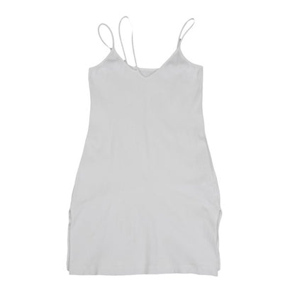 LIMI feu Asymmetrical Strap Rib Cami Top White Blouse Size S