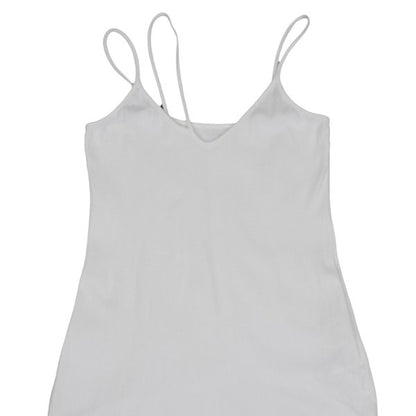LIMI feu Asymmetrical Strap Rib Cami Top White Blouse Size S
