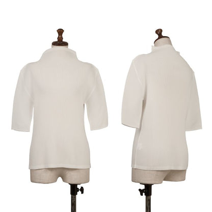 PLEATS PLEASE Mist Pleated High Neck T-Shirt White Size 3