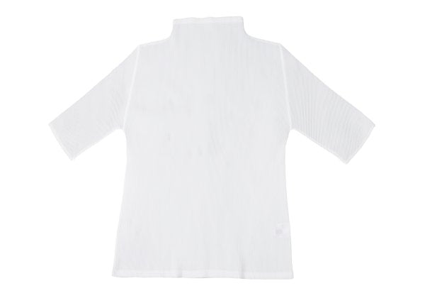 PLEATS PLEASE Mist Pleated High Neck T-Shirt White Size 3