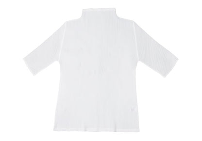PLEATS PLEASE Mist Pleated High Neck T-Shirt White Size 3