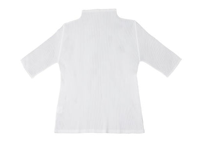 PLEATS PLEASE Mist Pleated High Neck T-Shirt White Size 3