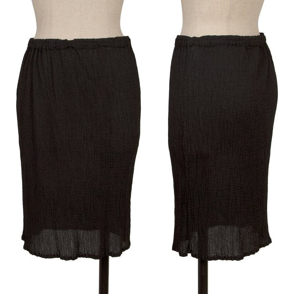 ISSEY MIYAKE me Dyed Crepe Pleated Skirt Black Size F