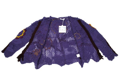 TSUMORI CHISATO Wool Floral Knit Cardigan Purple Size M