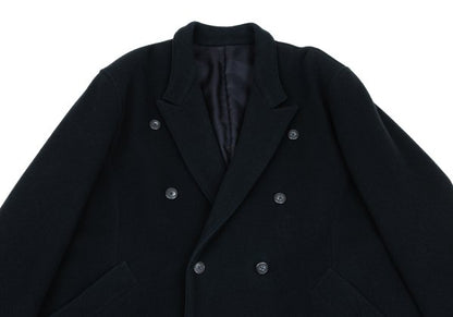 Y's for men Melton Wool Double Breasted Coat Navy Size S