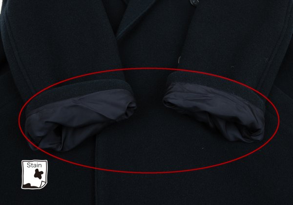 Y's for men Melton Wool Double Breasted Coat Navy Size S