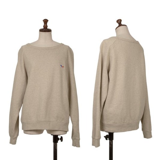 MAISON KITSUNE Tricolor Patch Sweatshirt Beige Size M