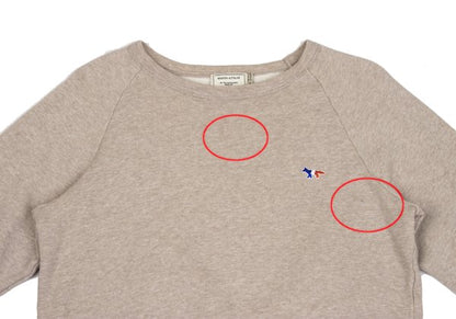MAISON KITSUNE Tricolor Patch Sweatshirt Beige Size M