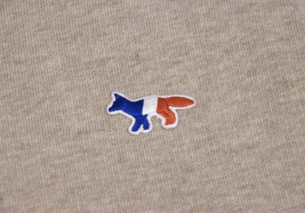 MAISON KITSUNE Tricolor Patch Sweatshirt Beige Size M