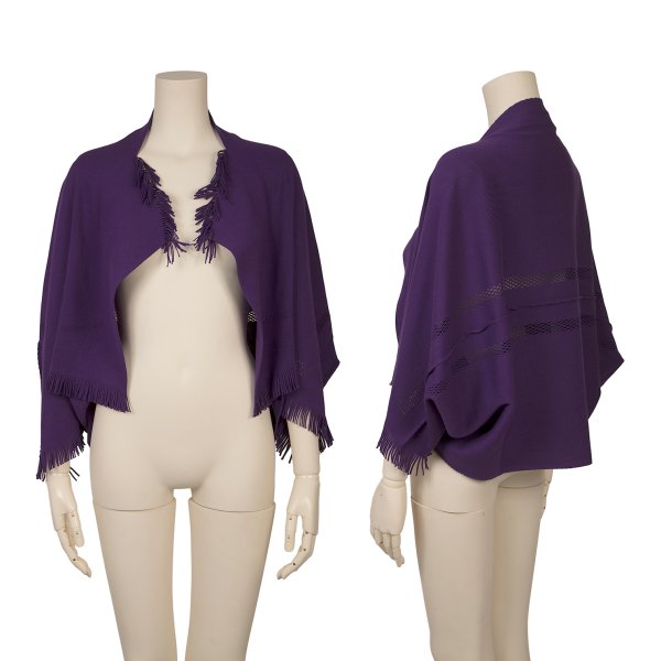 ISSEY MIYAKE A-POC INSIDE Dyed Fringe Cardigan Purple Size 2