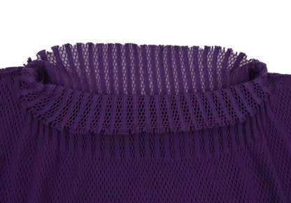 ISSEY MIYAKE A-POC INSIDE Mesh Cut-Out Top Purple Size 2